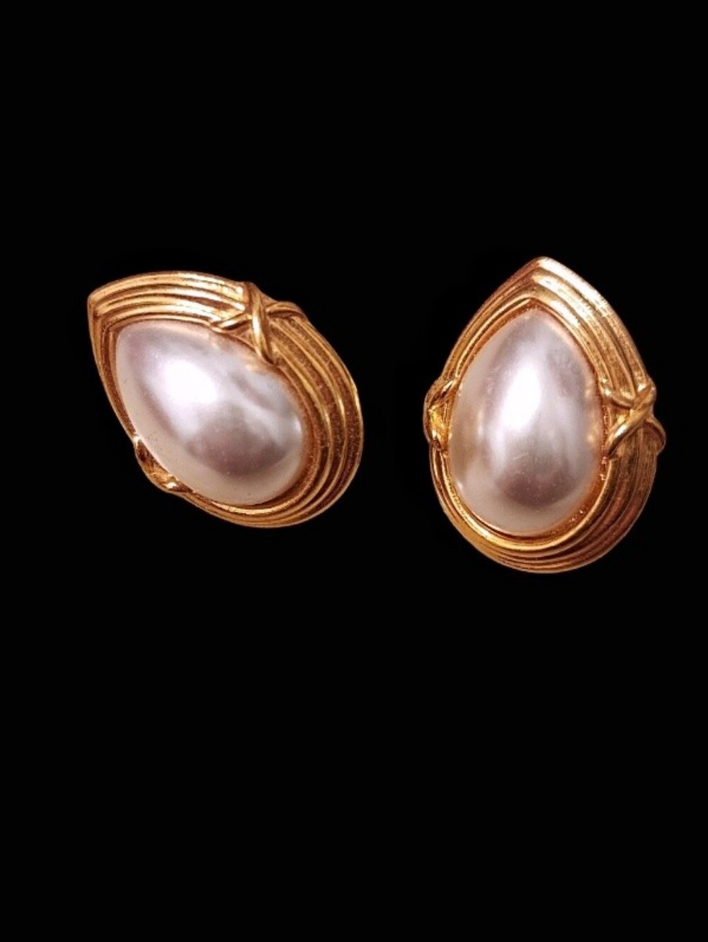 Napier Faux Pearl Screw Back Earnings Chanel Vibes